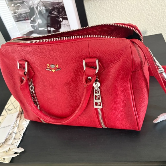 Red Zadig & Voltaire Bowler Bag with Crossbody Strap - Picture 2 of 6